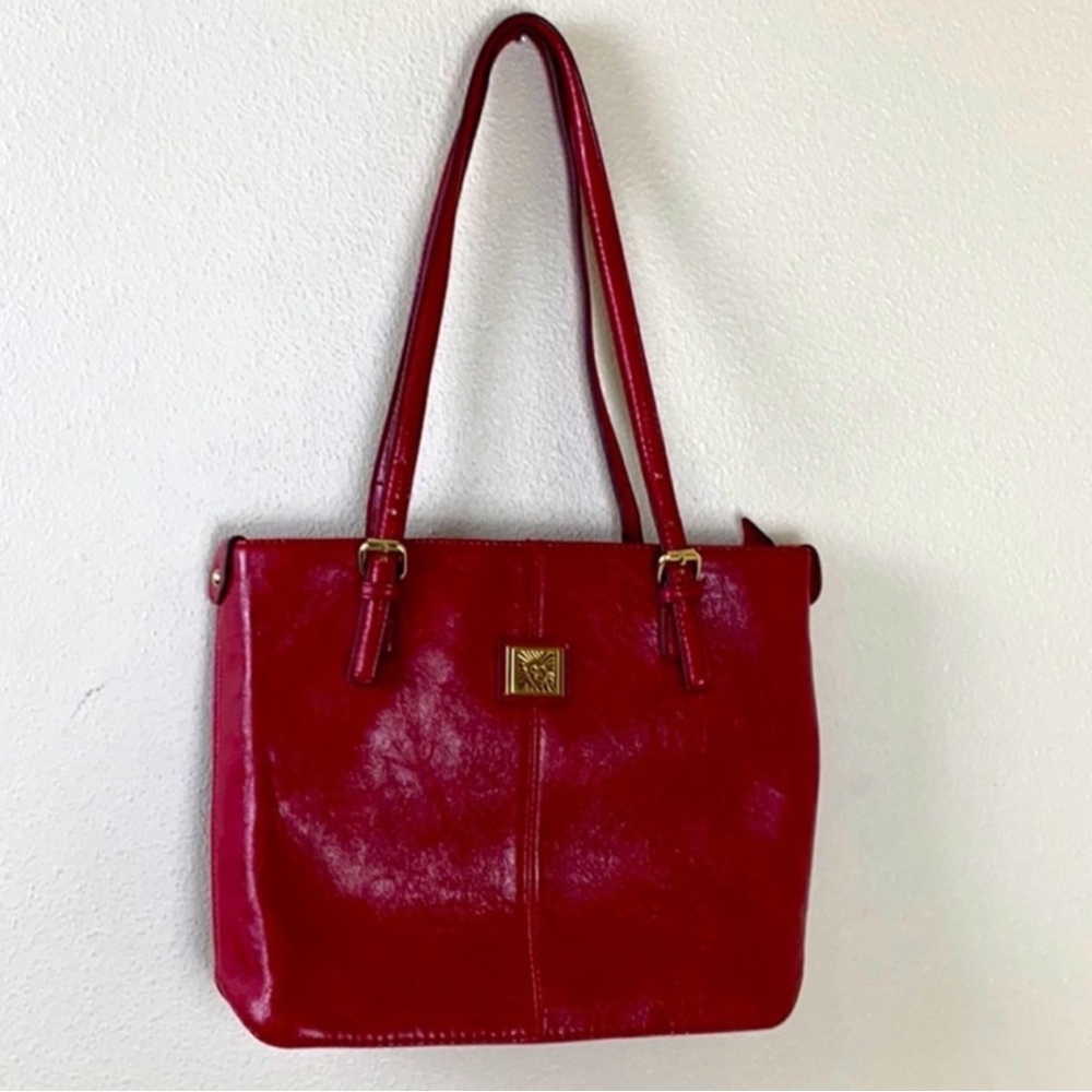 Anne Klein Handbag faux red leather